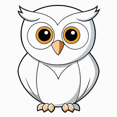 White Owl Vector Art