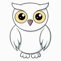 White Owl Vector Art