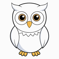 White Owl Vector Art
