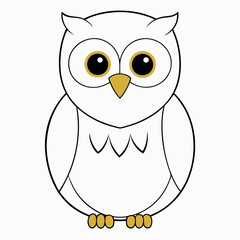 White Owl Vector Art