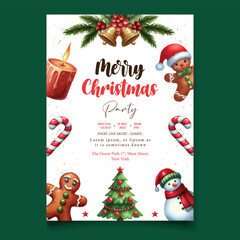 Vector Illustration Watercolor Happy Valentines Day Party Celebration Poster Template