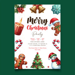 Vector Illustration Watercolor Happy Valentines Day Party Celebration Poster Template