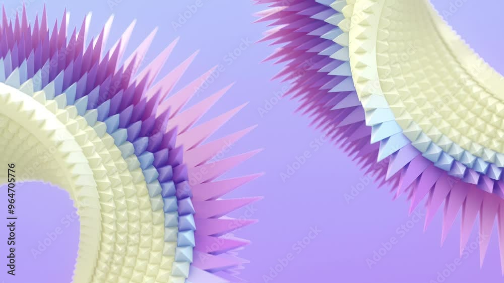 Poster loop animation of abstract figures in the form of moebius rings. 3d rendering