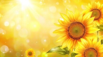 Obraz premium Bright Sunflowers in Sunshine