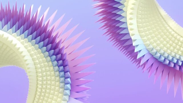Loop animation of abstract figures in the form of Moebius rings. 3d rendering