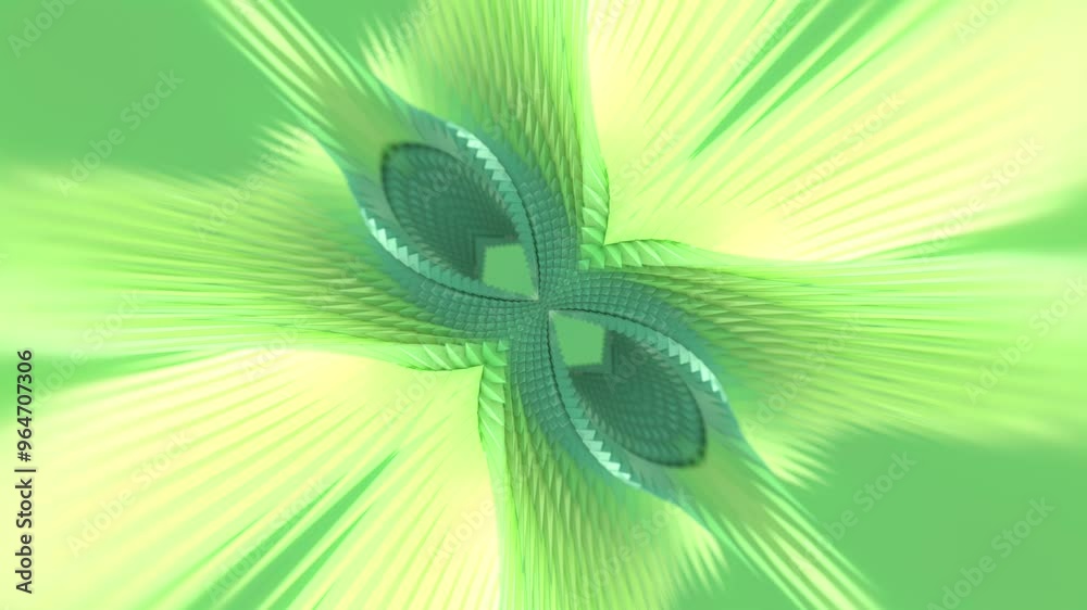 Poster Digital loop animation of a symmetrical swirling pattern. 3d rendering 4K