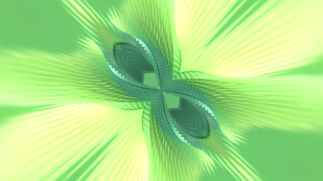 Digital loop animation of a symmetrical swirling pattern. 3d rendering 4K