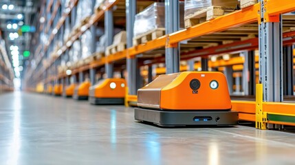 Futuristic Automated Warehouse Revolutionizing Supply Chain Management with Robotic Logistics System