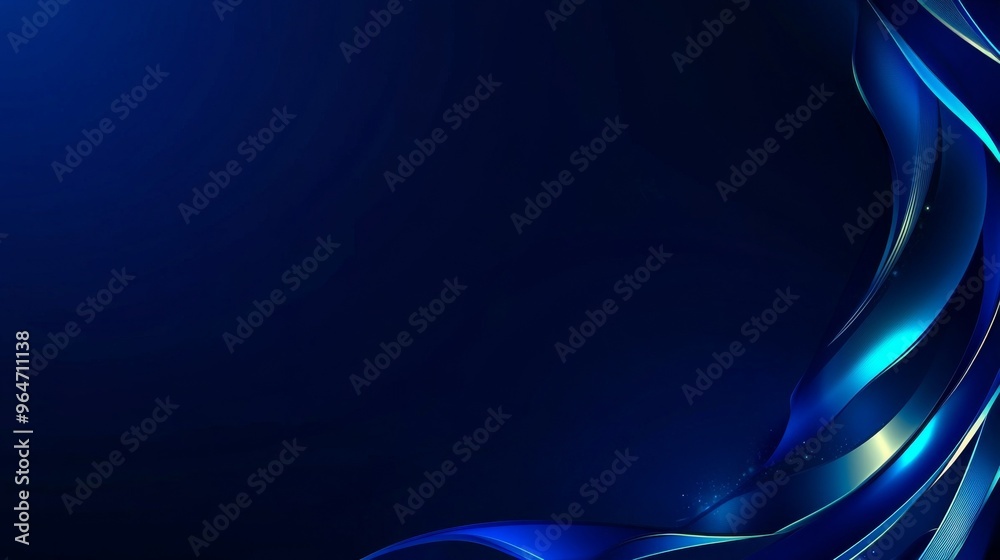 Wall mural elegant blue waves background