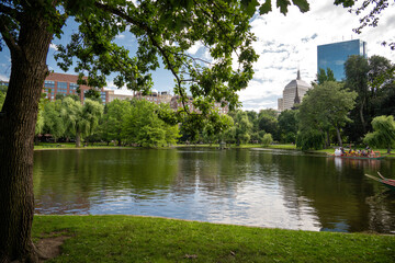 The Lagoon is a small lake in the Boston Common which is a public park and garden Massachusetts