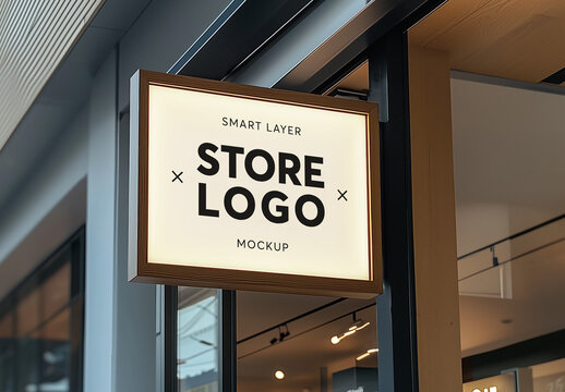 Outdoor store or restaurant logo sign mockup  - generative ai image