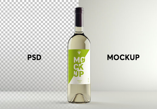White wine label mockup in a studio shot setting  - generative ai image