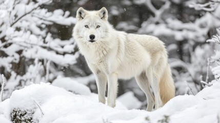 Obraz premium Arctic Wolf in Winter Landscape