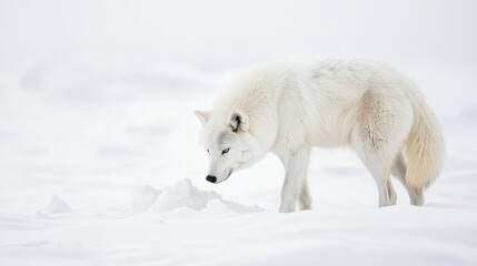 Obraz premium Arctic Fox in Snowy Landscape