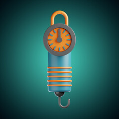 Premium fishing scale icon 3d rendering on isolated background © Alper