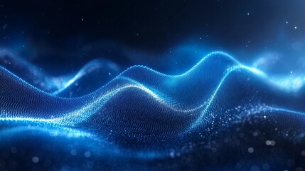 Abstract Blue Light Waves