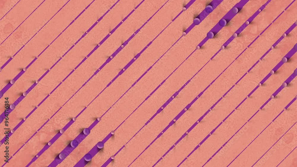 Aufkleber Orange background with purple stripes. 3d rendering loop animation 4K