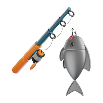 recommend clip art: Premium fishing rod icon 3d rendering on isolated background