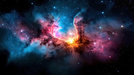 Fototapeta premium Illuminating the Night: Stunning Cosmic Tapestry Digital Art Capturing the Beauty of Constellations in the Starry Sky