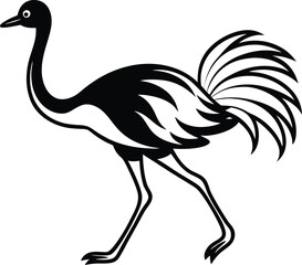 Fast Running Ostrich Vector Graphic for High-Energy Designs

