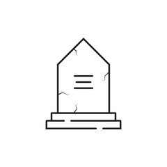 Minimalist rip gravestone icon depicting death