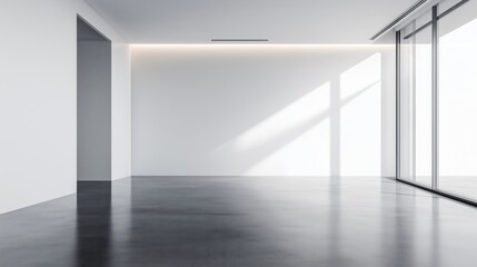 Fototapeta premium Blank white interior room background, empty white walls.