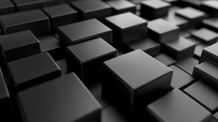 Abstract Black Cubes