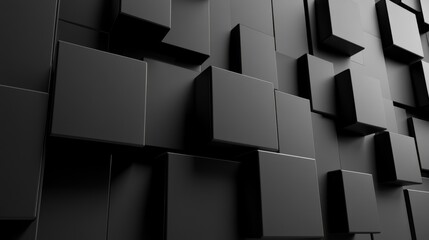 Abstract Black Cube Wall