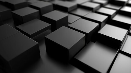 Abstract Black Cubes Background