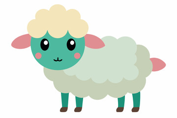 Cute sheep cartoon vector icon illustration