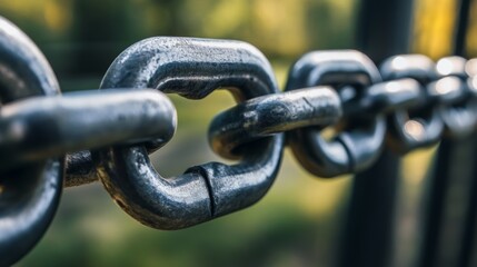 Close-Up of Metal Chain Links