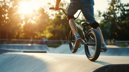 Obraz premium BMX Rider at Sunset