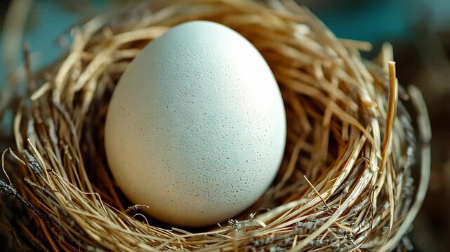 Egg in a bird's nest on