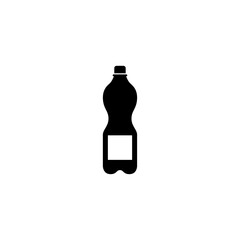 Black silhouette of a plastic bottle, ideal for various design uses.