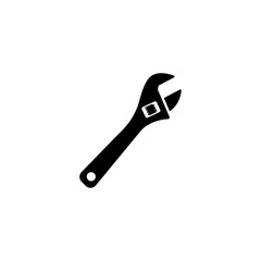 Modern, single-color adjustable wrench icon, perfect for various uses.