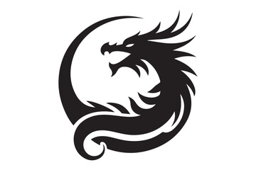 Dragon silhouette vector art illustration