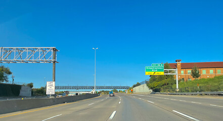  Highway In St. Louis, Missouri With Blue Sky
