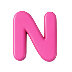 A vibrant pink letter N stands out against a clean background, perfect for brightening designs and attracting attention.
