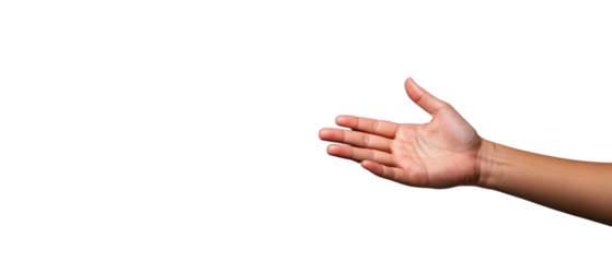 A welcoming hand gesture symbolizing openness and invitation. Perfect for illustrating communication and connection.