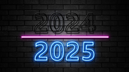 2024 to 2025 Neon Transition, Bright Future	