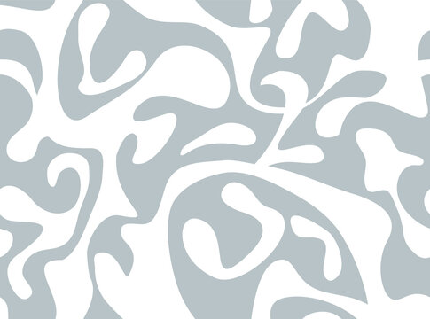 Abstract seamless pattern with dots and loopy blots. Surface pattern fill irregular spots organic shape. Hand drawn stylish abstract print. Creative contemporary template for design