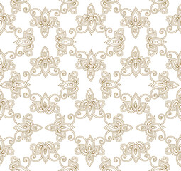 Arabesque floral seamless pattern. Flourish ornamental texture in damask asian style.