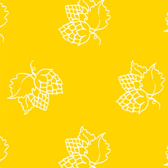 Hops Pattern white linear on yellow color