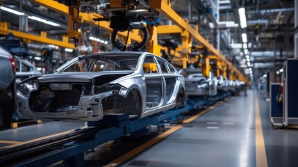 Innovative Automotive Production: A Glimpse into the Future of Car Manufacturing Lines in Action Today