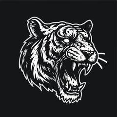 Tiger zombie head vector illustration for your company or brand icon logo sticker tattoo.