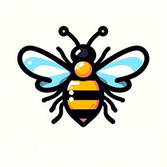 Bee, flat illustration for graphics resource of insects, bug, and pests 