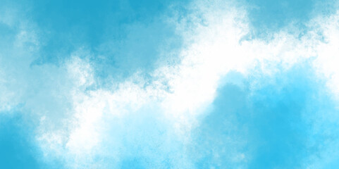 Watercolor morning fresh sky blue texture clouds abstract painting of blue grunge texture background. Blue sky with white clouds in sunny weather. white and blue smoke fire smoke cloud texture art.