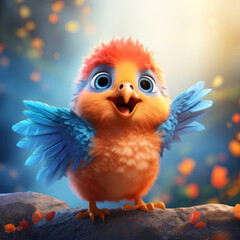 generated illustration of cute little tweet bird