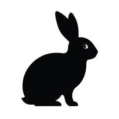 Obraz premium a Rabbit or Bunny or Hare Silhouette for Art Illustration isolated on white background 