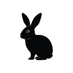 Fototapeta premium a Rabbit or Bunny or Hare Silhouette for Art Illustration isolated on white background 